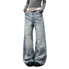 Vintage Washed Wide Leg Bootcut Denim Jeans
