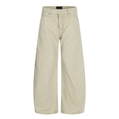 Vintage Scimitar-Wash Pleated Loose-Fit Wide-Leg Pants