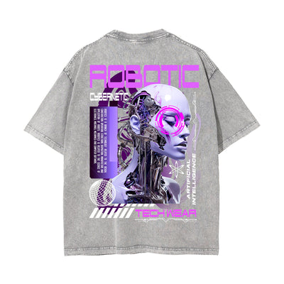 Robotic Futuristic Streetwear Graphic Tee-INNBLAC