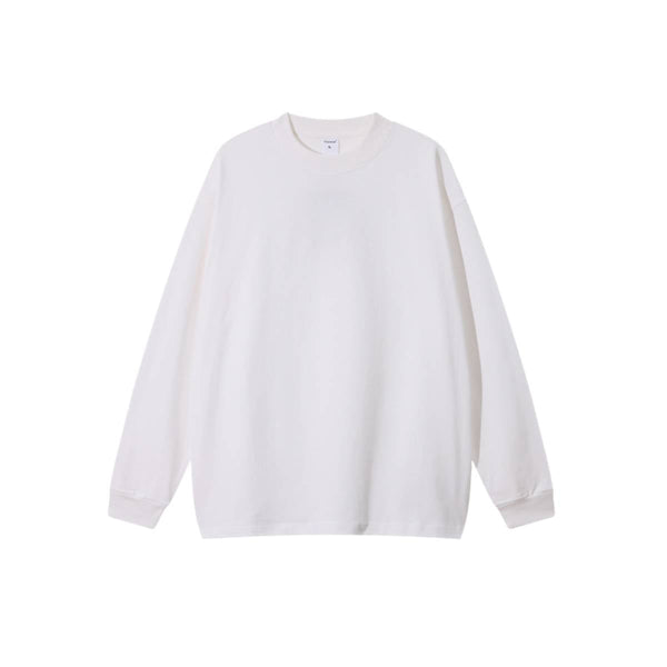 Premium Solid Crew Neck Cotton Long-Sleeve T-Shirt