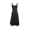 Corset Lace-Up Denim Midi Dress
