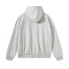 Washed Raw Edge Double Slider Zip Hoodie