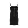 Black Denim Spaghetti Strap Mini Dress