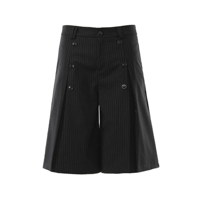 Vintage Pinstripe Wide Leg Cropped Trousers