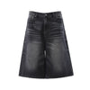 Vintage Washed Wide Leg Denim Shorts
