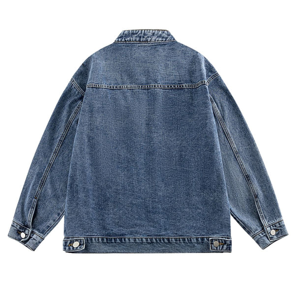 Japanese Heavyweight Retro Washed Loose Denim Jacket