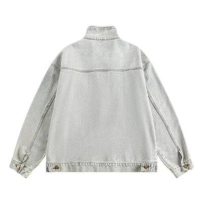 Stand-up Collar American Vintage Denim Jacket