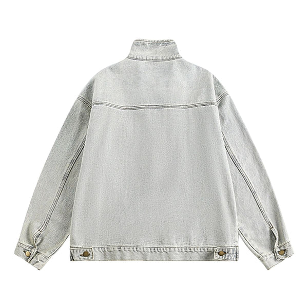 Stand-up Collar American Vintage Denim Jacket