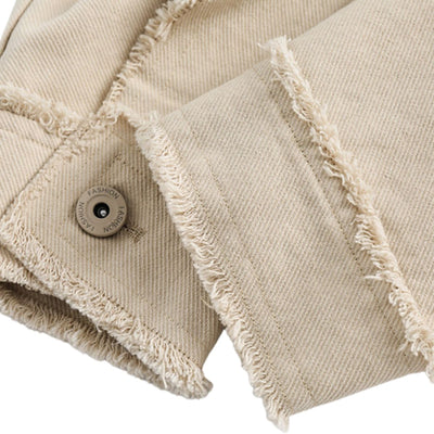 Vintage Ink-Style Patchwork Denim Jacket