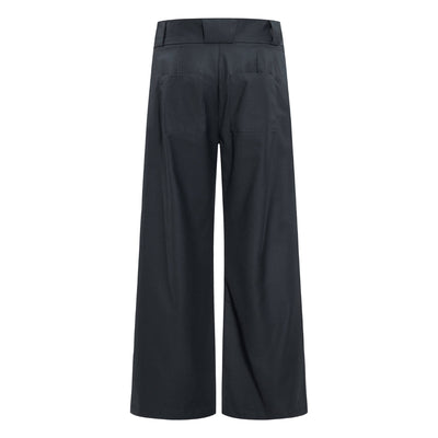 Vintage High Street Pleated Wide-Leg Draped Trousers