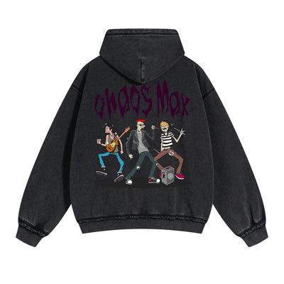 Chaos Max Street Punk Double Slider Zip Hoodie-INNBLAC