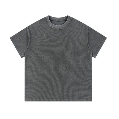340G Vintage Wash Waffle Knit Relaxed Fit T-Shirt
