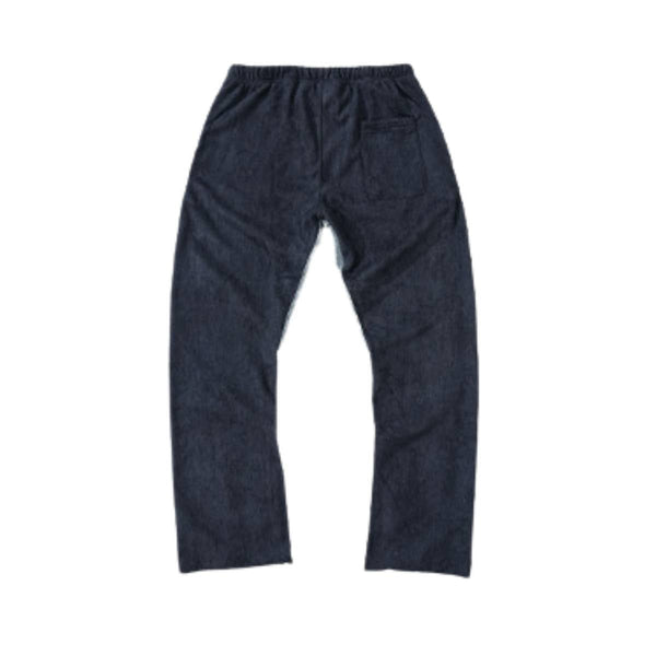 Vintage Inspired Denim Panel Straight Leg Drawstring Pants