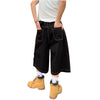 Contrast Stitch Utility Denim Shorts