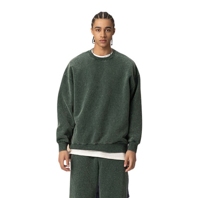 Oversized Stone Wash Fleece Sweatshirt