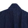 Zip-Front Gathered  Contrast Stripes Denim Jacket