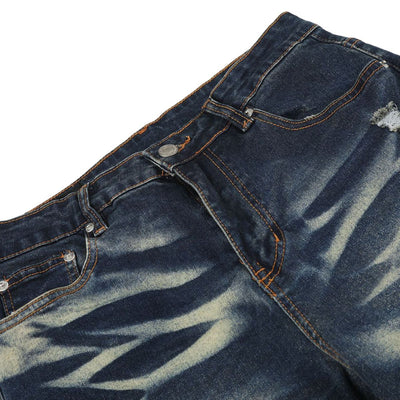 Vintage Distressed Slim Flare Jeans