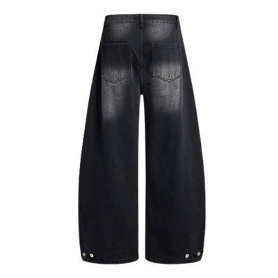 Gradient Washed Whiskered Relaxed Adjustable Hem Pants