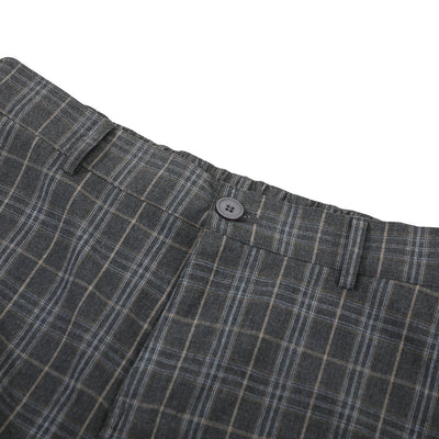 Plaid Multi-Pocket Cropped Cargo Shorts