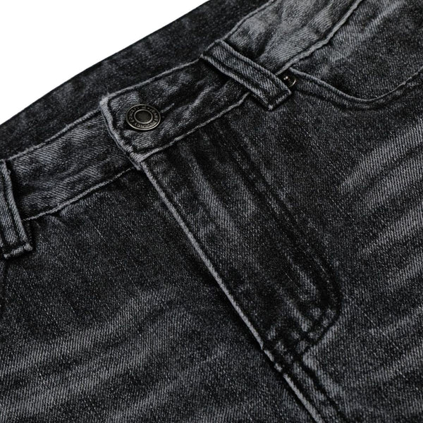 Vintage Washed Black Flared Denim Jeans