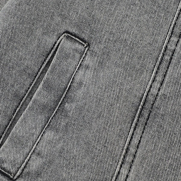 Trendy Patchwork Motorcycle Style Retro Street Washed Denim Jacket