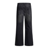 Gradient Washed High Rise Curved Leg Loose Wide Leg Denim Jeans