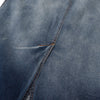 Raw Hem Ombr¨¦ Washed Denim Maxi Skirt