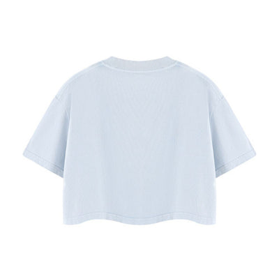 Snowflake Washed Boxy Cropped Cotton Tee 2026