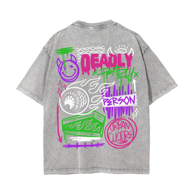 Graffiti Urban Typography Graphic Tee-INNBLAC