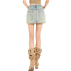 Light Wash A-Line Denim Mini Skirt