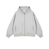 Solid Color Double-Slider Zipper Fleece Hoodie