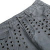 Vintage Washed Eyelet Wide Leg Denim Jeans