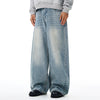 Relaxed Fit Wide Leg Denim Jeans Vintage Washed