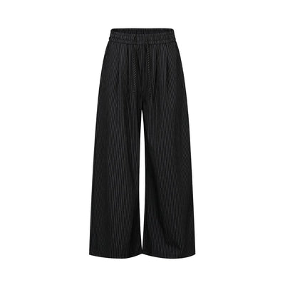 Vintage Striped Wide Leg Suit Trousers
