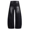 Vintage Washed Curved Loose Wide-Leg Jeans