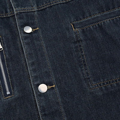 Multi-pocket Vintage Loose Washed Work Denim Jacket
