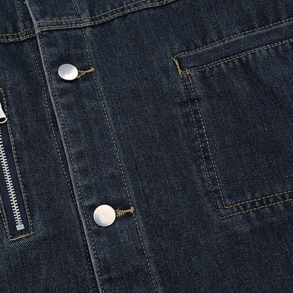 Multi-pocket Vintage Loose Washed Work Denim Jacket