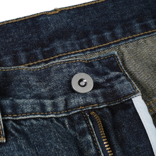 Blue Washed Baggy Cat Whisker Jeans