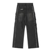 Men's Cargo Denim Pants Wide Leg Distressed Punk Street Unique