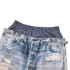 West Coast Double Waist Denim Texture Wide Leg Pants