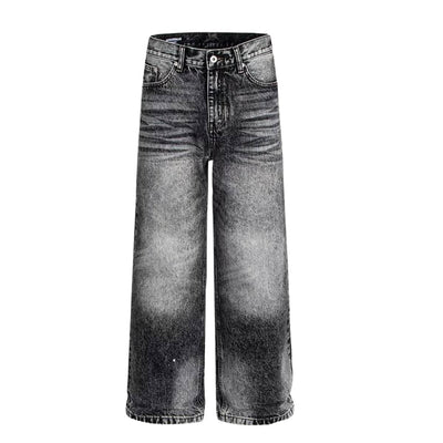 Vintage Washed Straight-Leg Denim Jeans