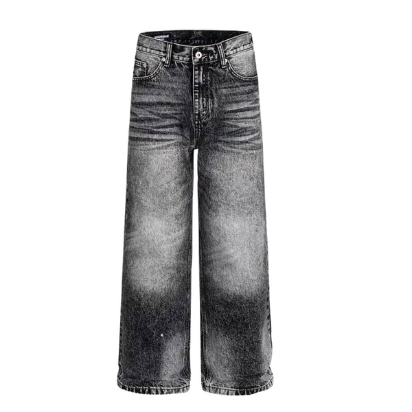 Vintage Washed Straight-Leg Denim Jeans