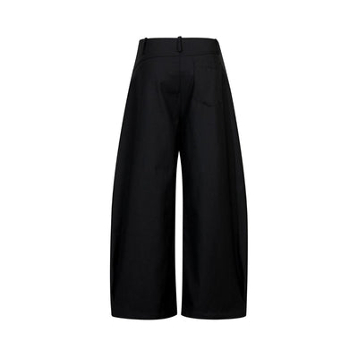 Vintage Curved Wide Leg Draped Trousers