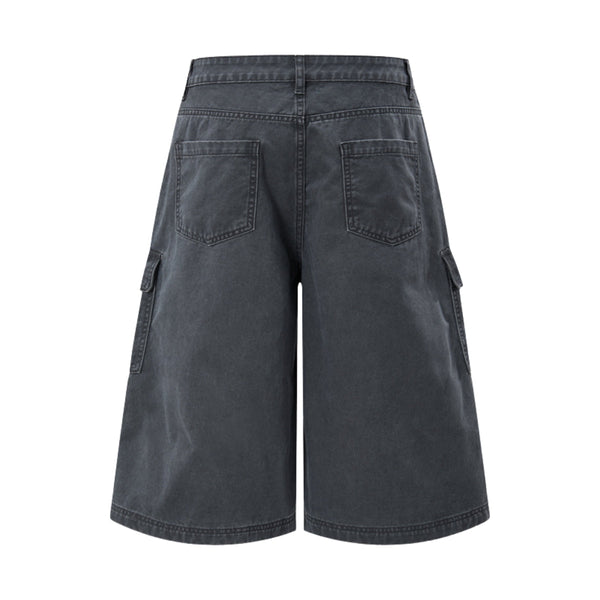 Vintage Washed Distressed Multi-Pocket Cargo Shorts