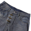 Vintage Washed Curved-Leg Denim Jeans
