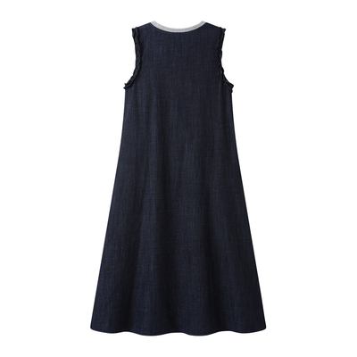 Mock Two-Piece Sleeveless A-Line Dress