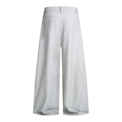 Double-Pleat Baggy Wide-Leg Trousers