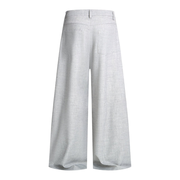 Double-Pleat Baggy Wide-Leg Trousers