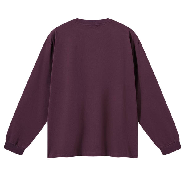 Solid Loose Fit Side Split Hem Long Sleeve T-Shirt