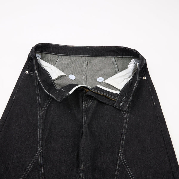 Vintage Washed Paneled Barrel-Leg Baggy Jeans